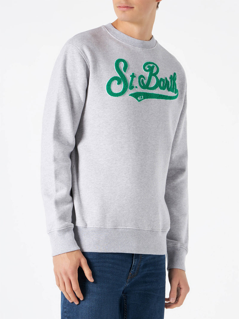 Herren-Sweatshirt mit Rundhalsausschnitt und Frottee-Logo