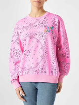 Woman sweatshirt with bandanna print