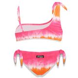 bikini da bambina tye die arancio e fucsia