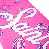 Weiches Frottee-Strandtuch mit rosa Paisley-Print