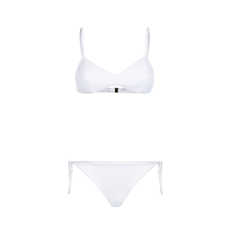 White ribbed bralette bikini