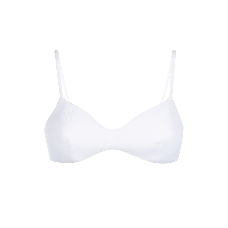 Bralette a coste bianche