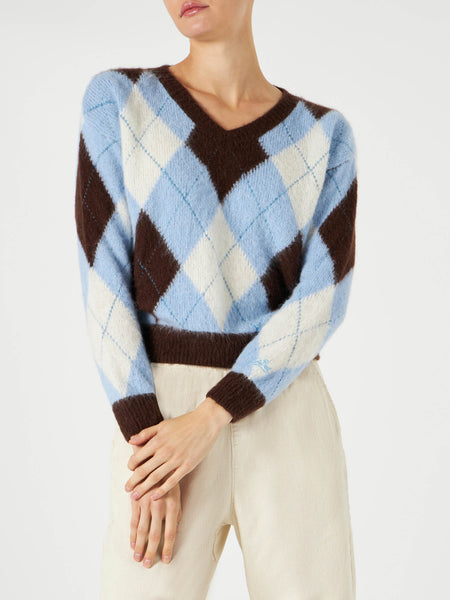 Argyle Annecy Soft cropped sweater – MC2 Saint Barth