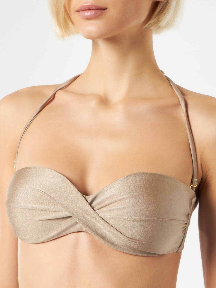 Glänzendes taubengraues Bandeau-Top