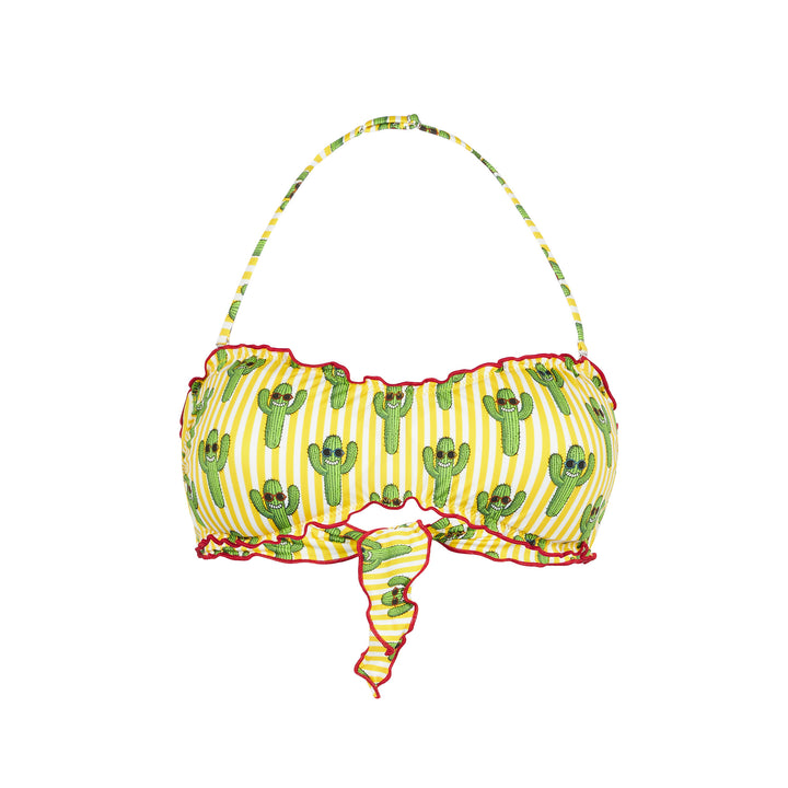 Bandeau-Top für Damen mit Kaktus-Print