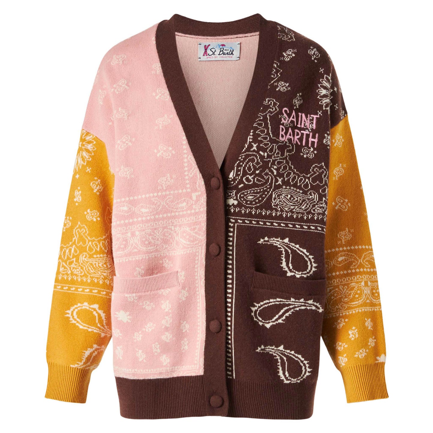 Woman cardigan with bandanna print