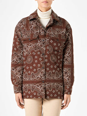 Woman jacket with bandanna print