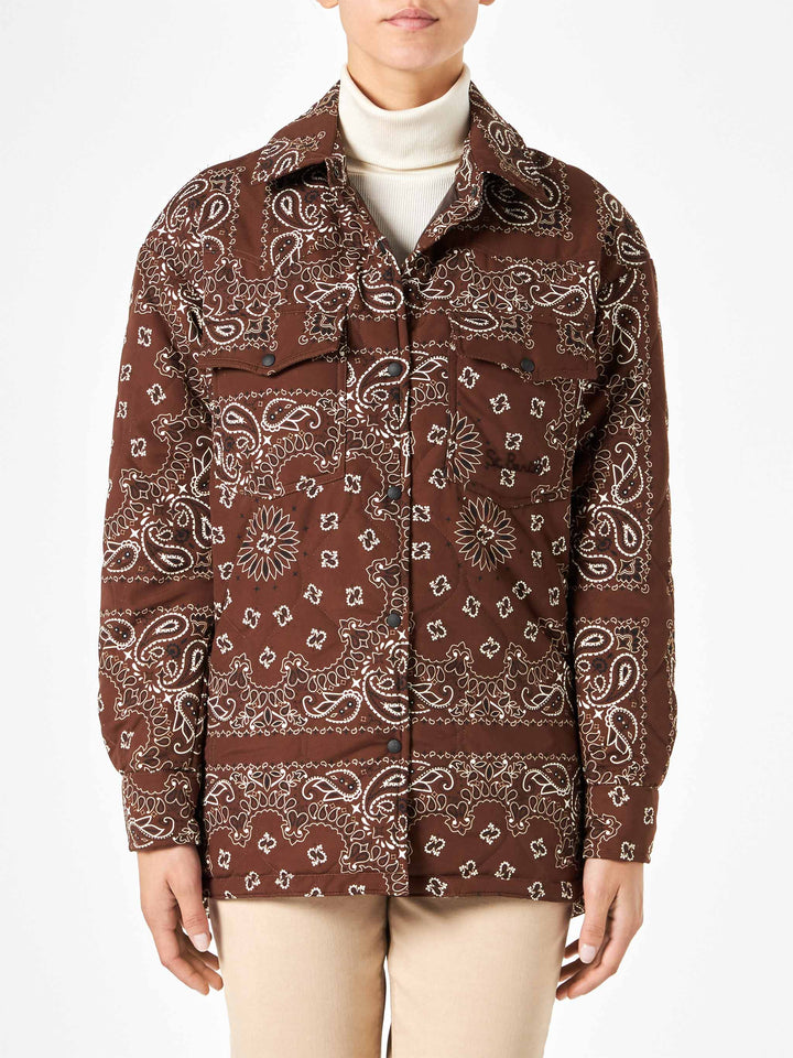 Woman jacket with bandanna print