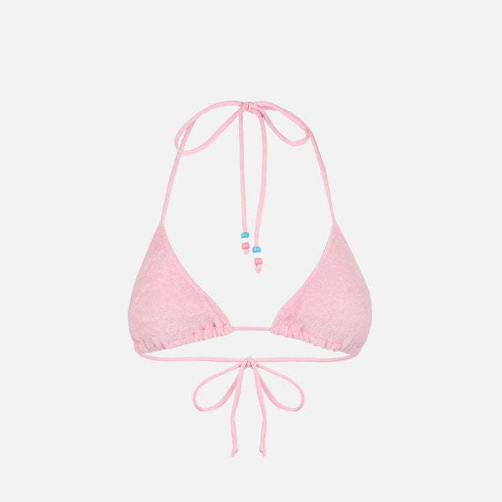 Frottee-Triangel-Top-Badeanzug für Damen mit Anhängern