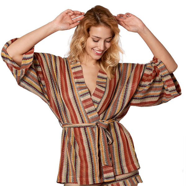 Navajo style knitted kimono