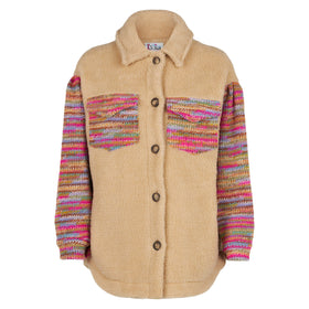 Woman sherpa overshirt with crochet details - MC2 Saint Barth