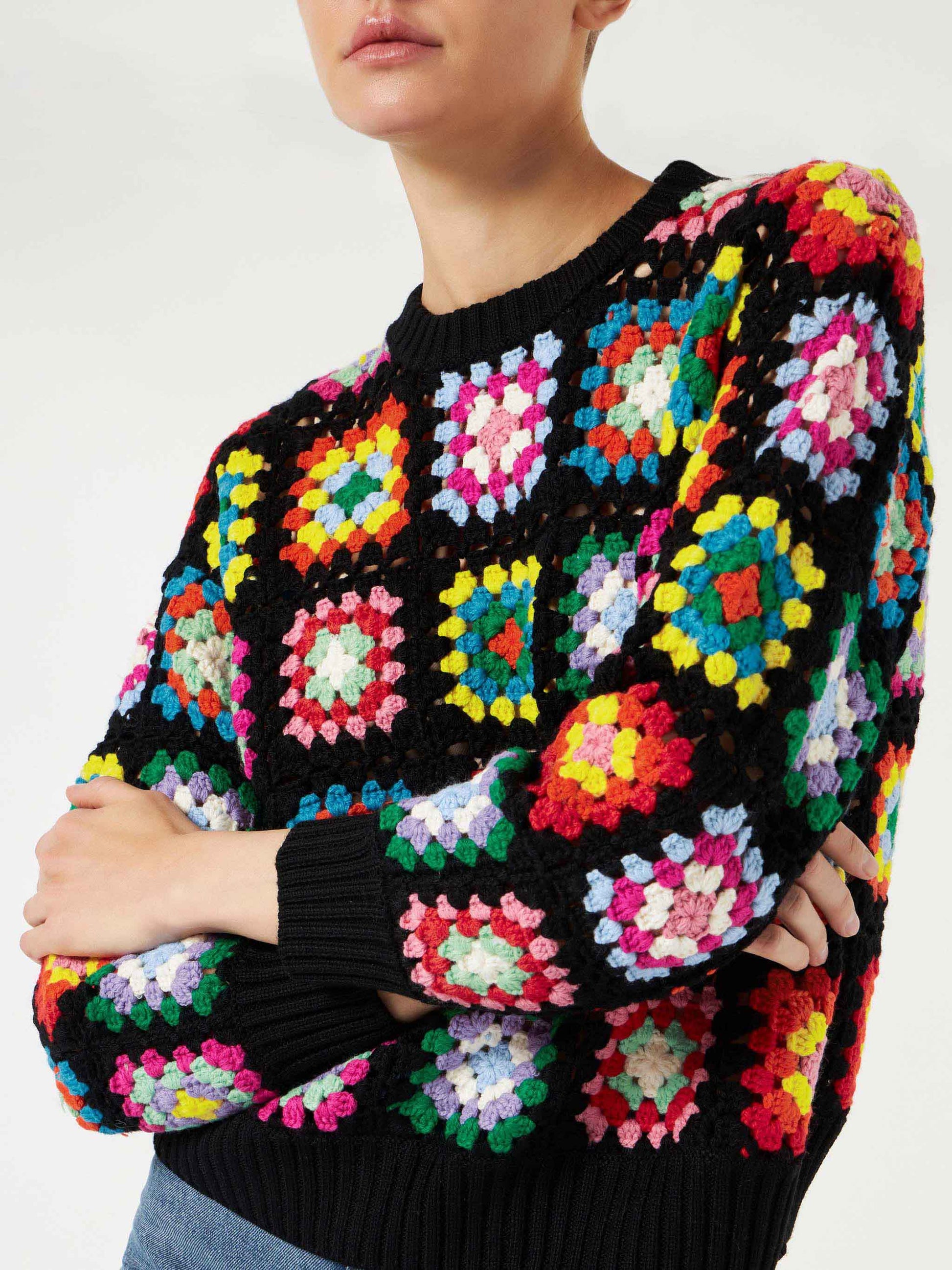 Woman multicolor crochet sweater - MC2 Saint Barth