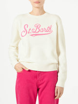 Maglione da donna con logo in spugna Saint Barth