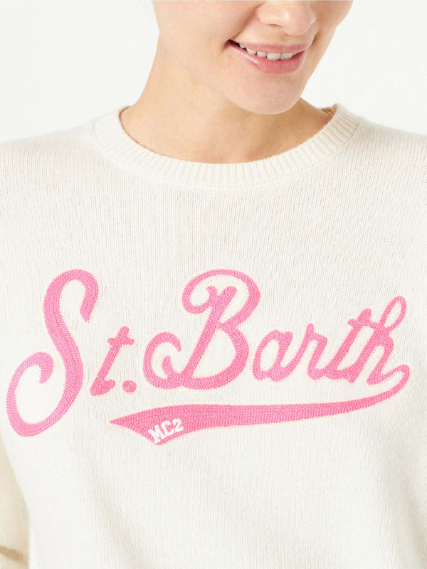 Maglia da donna con logo in spugna Saint Barth