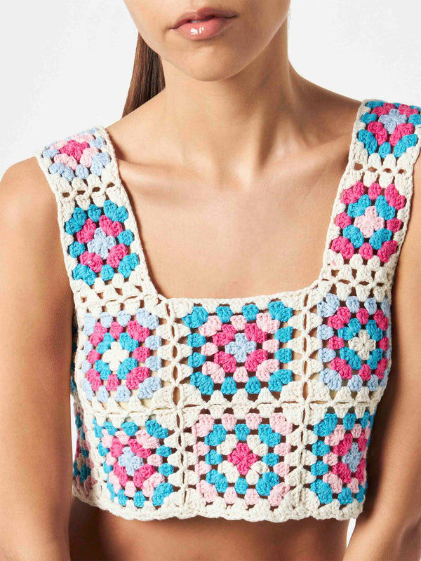 Woman handmade crochet top