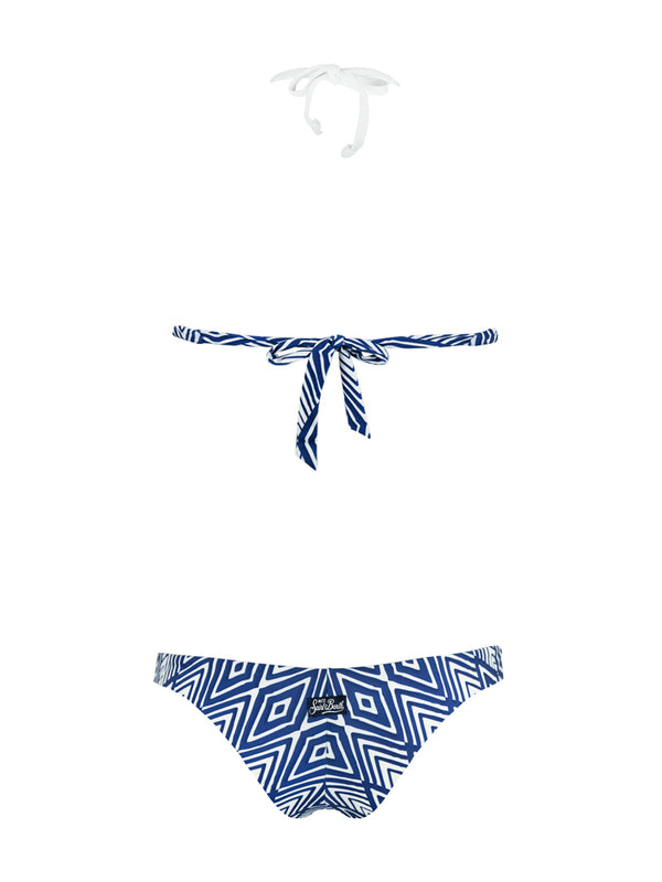 Halter top bikini optical print